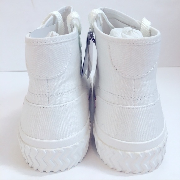 Skechers White Canvas Hi-Tread High Top Platform Causal Sneakers - Picture 4 of 14